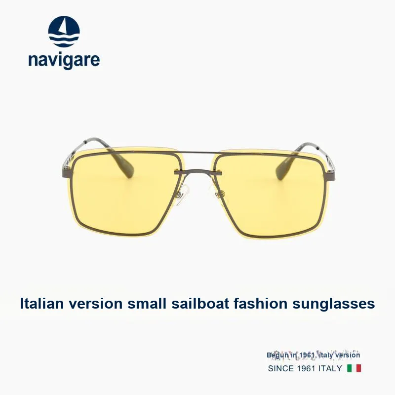 NAVIGARE Plate Frame Aviator Sunglasses Unisex-4
