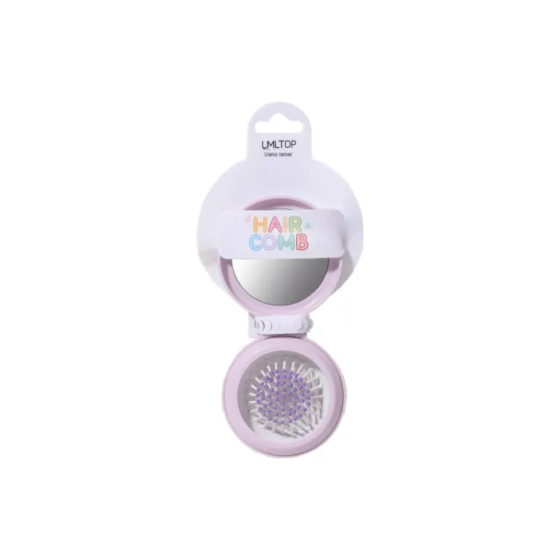 LMLTOP Cartoon Small And Portable Folding Mirror Comb Fluffing Up-3