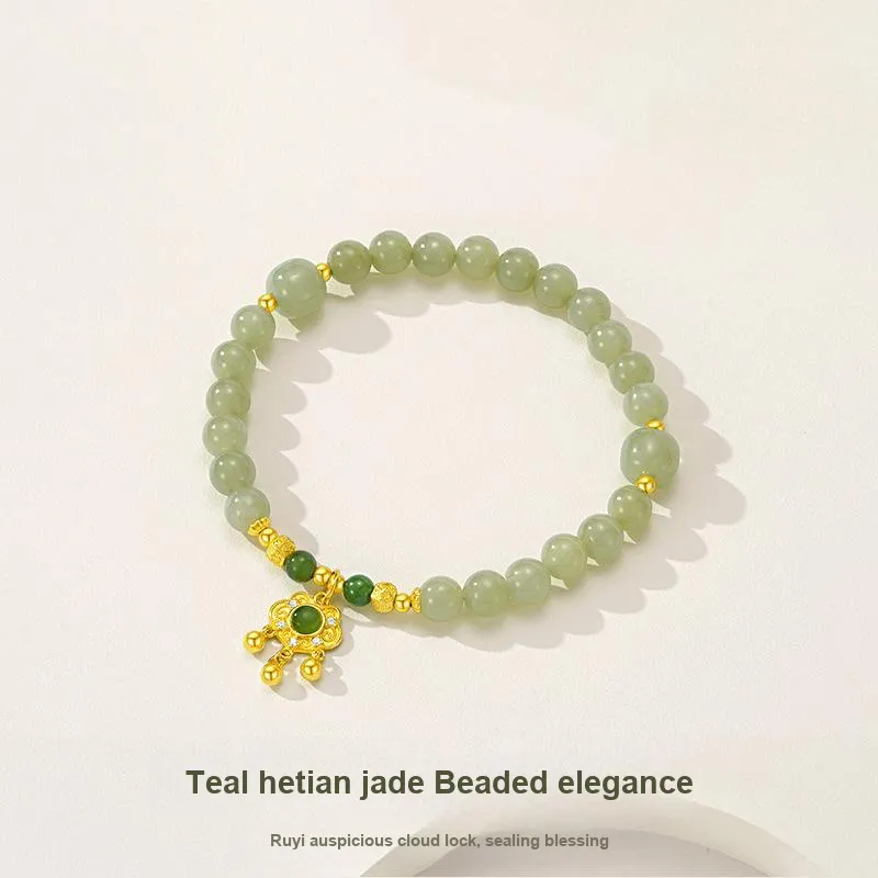 JINLIUFUJIXIANG Hetian Jade Bracelets White Jade/Pale Greenish White Jade Women's-2