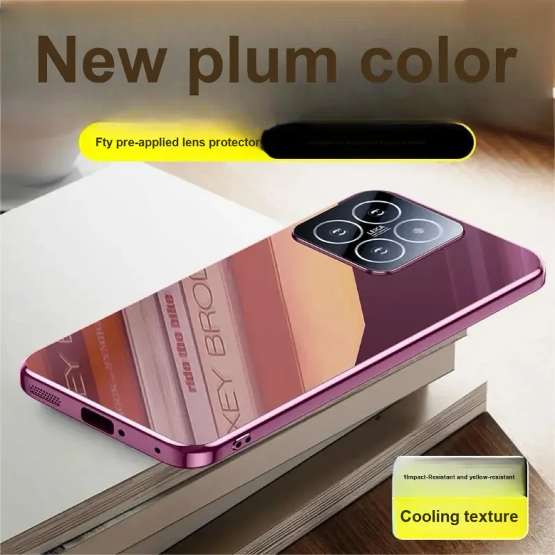 LONGYUGU Glass Material Advanced Ice Crystal Heat Dissipation Phone Case Compatible With Xiaomi 13/14/Pro Series-4