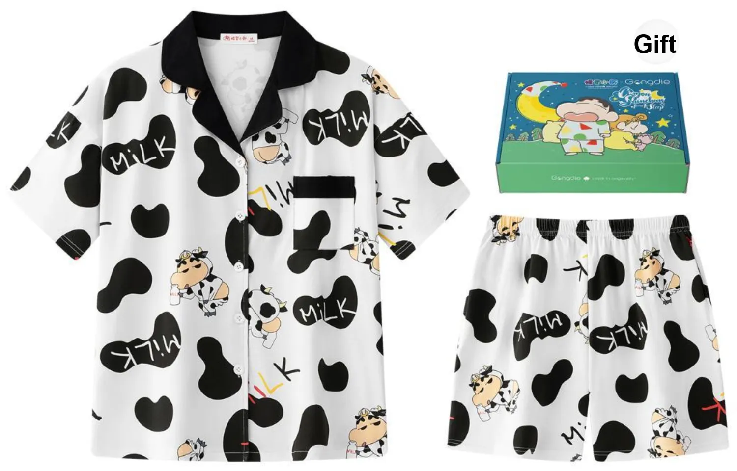 Gongdie x Crayon Shinchan Pajama Gift Box Unisex Black White