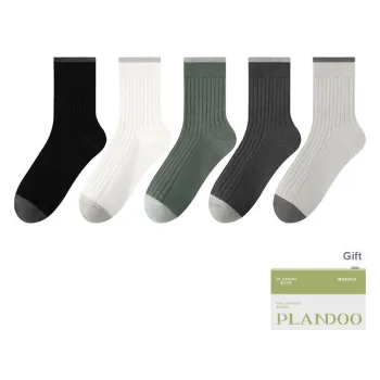 PLANDOO Mid Calf Socks Men's Shopping Bag 5 Pack