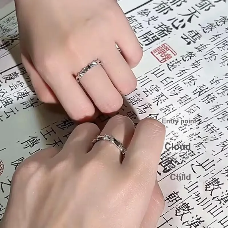 Old Qingyun Silver Building Sterling Silver 990 Rings Unisex-6