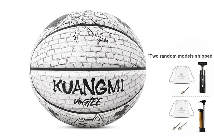 Kuangmi x VOGTEE Microfiber Leather Basketball Black White Size 7 Training Unisex-5