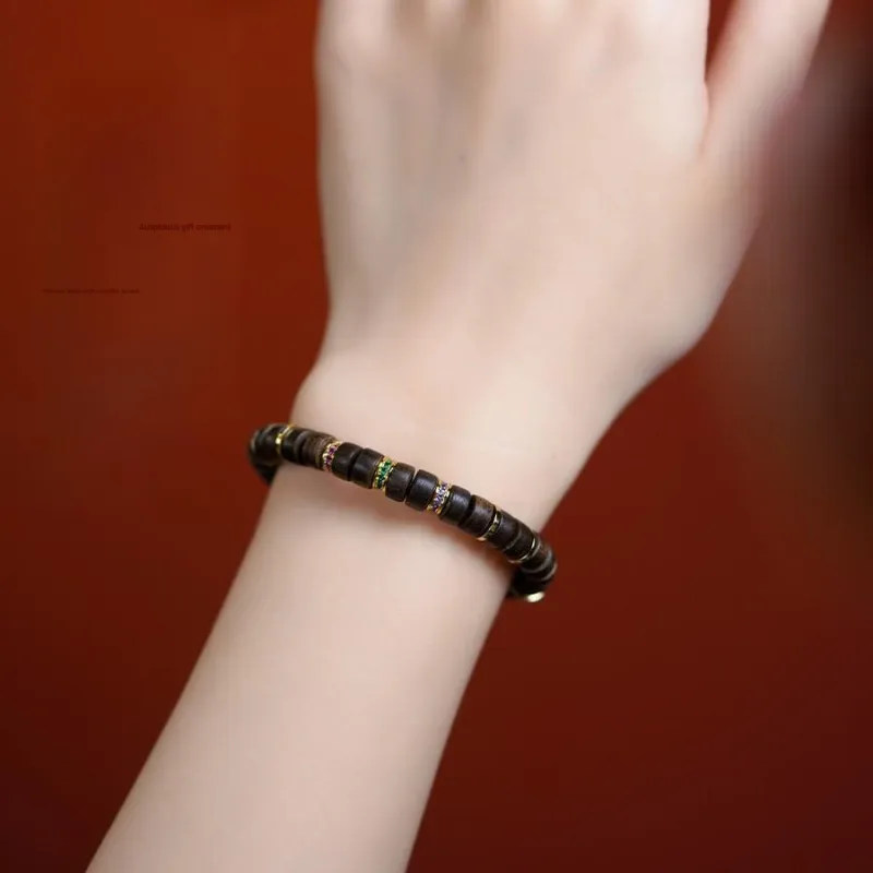 FANGYUANXIAOFU Fragrance Enhancer, Agarwood Wooden Bracelets Unisex-9