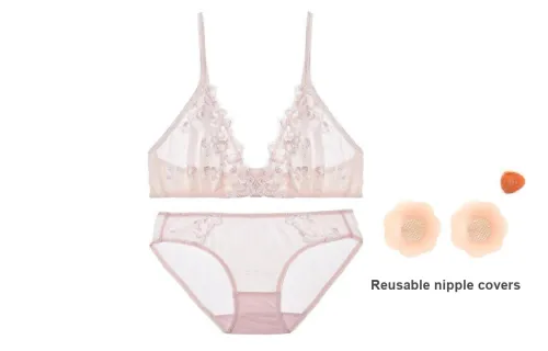 FREELASS Underwear Set Women's Free Breast Petal 1 Pair Light Pink