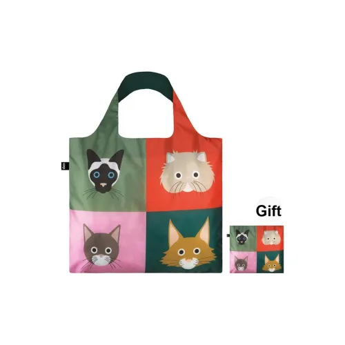 Loqi Переработанный полиэстер Маленькая квадратная сумка Сумка на плечо Унисекс Новый ПЭТ Кошка Новый ПЭТ Собака Собака Уокер