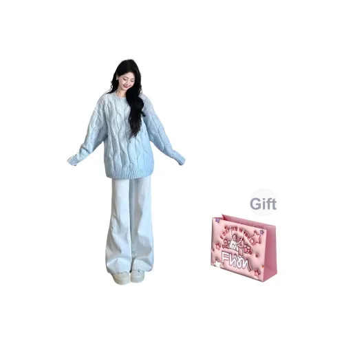 FLIM Свитер Джинсы Повседневный Костюм Женские