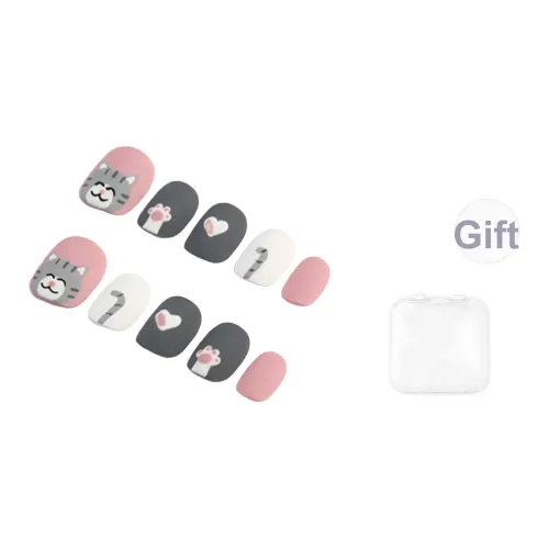 Song Biography Матовый Cartoon Kitten Осветляющий False Nail Короткий 15 мм