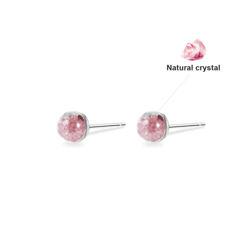 SHEEHHYY Crystal Jade Stud Earrings Unisex-9