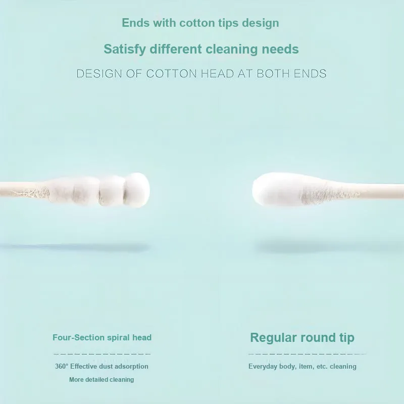 ZHENZI x Camellia Dual Head Cotton Swab Disposable Cotton Swabs For Makeup 200 Pcs 1 Box-0