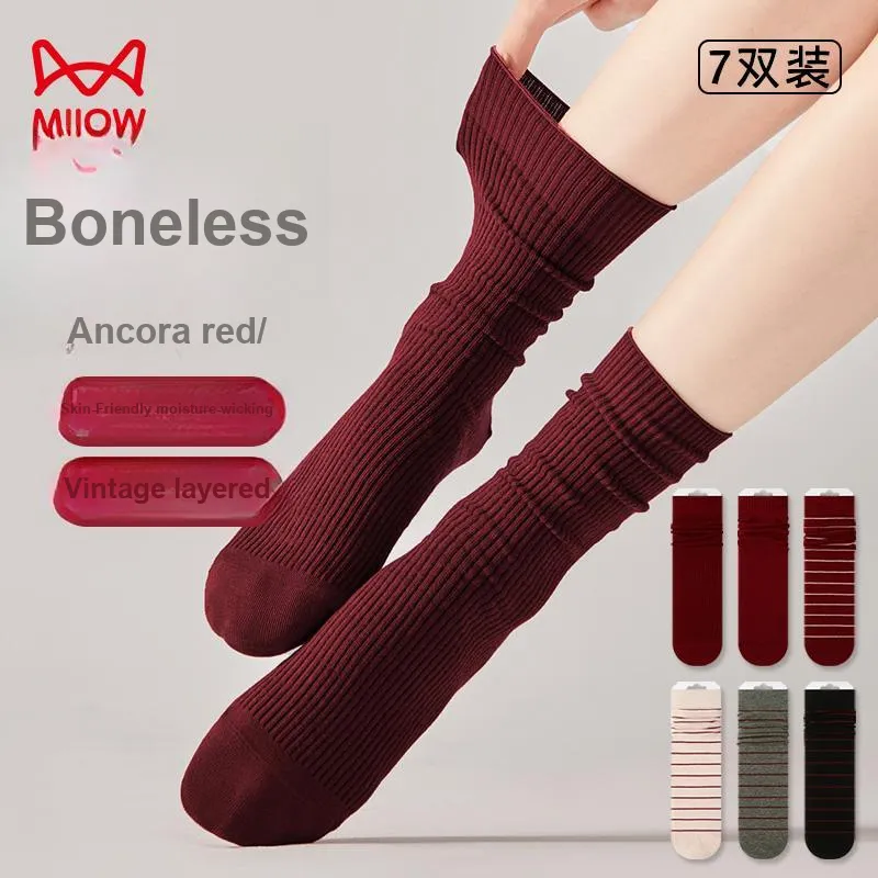 MIIOW Trend Party Series Mid Calf Socks Women's 3 Pack-3
