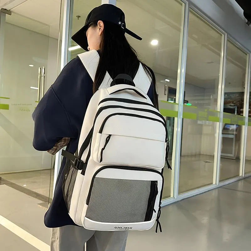 GOBLIN SHARKS 1759 Nylon Backpack Regular Unisex White/Black/Gray/Red-3