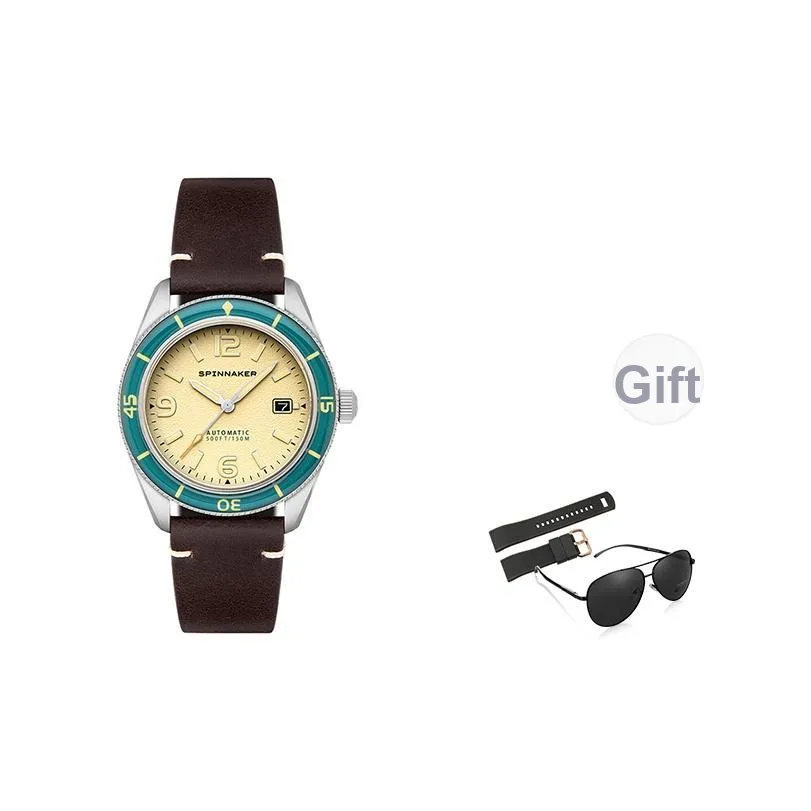 SPINNAKER Наручные часы Автоматический Механический Механизм Желтый Циферблат Унисекс