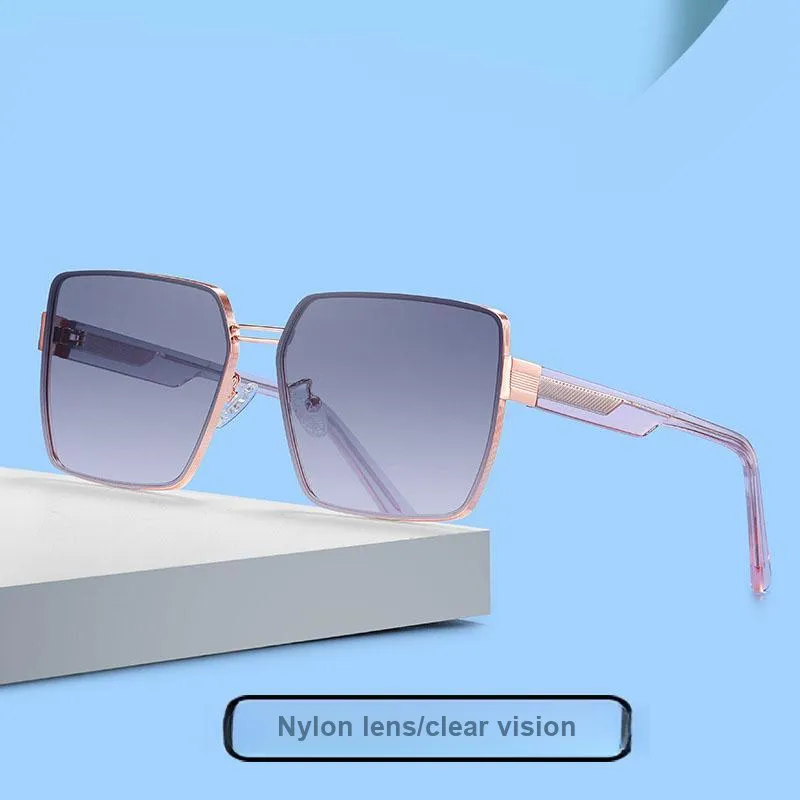 Yamaichi Maru Plate, Stainless Steel Irregular Shape Sunglasses Unisex-4