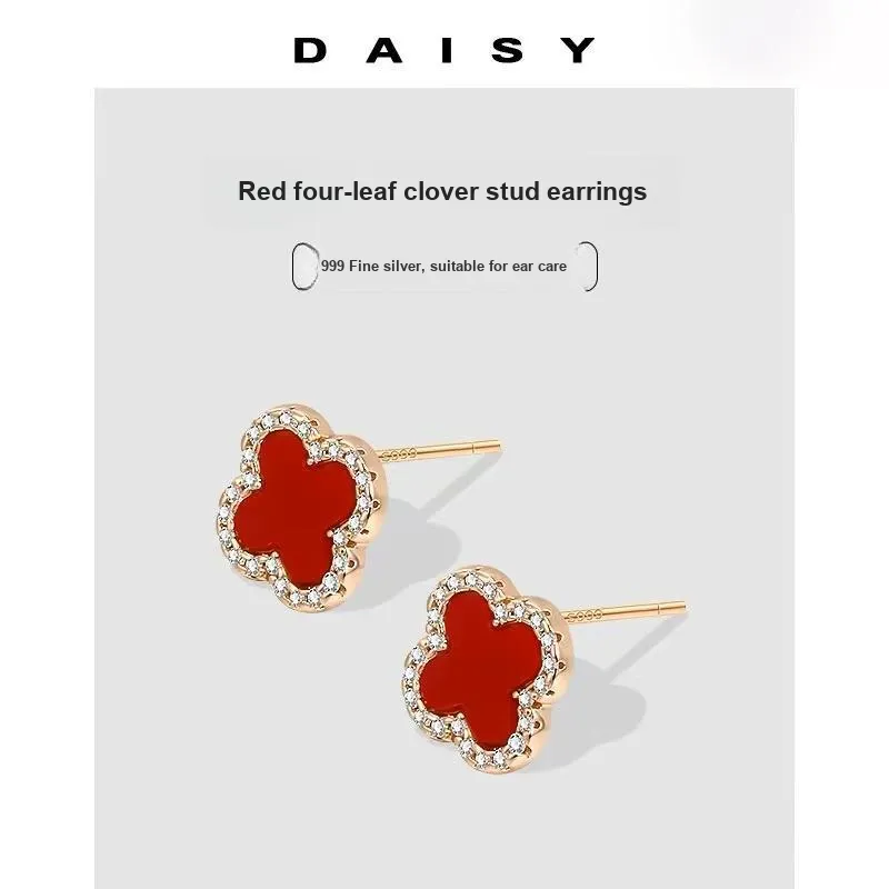 Daisy Dream 999 Fine Silver Stud Earrings Women's-4