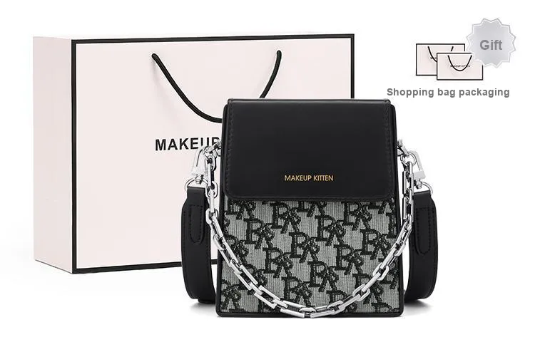 MAKEUP KITTEN Shoulder Bags Black[Shopping Bag Included]-0
