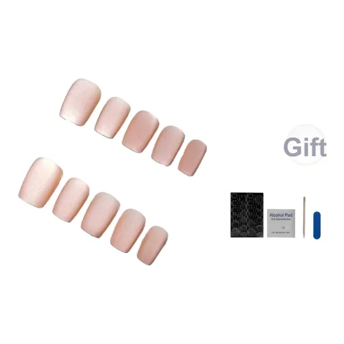 OUYUJI False Nail Средний Овал Квадрат Ярко-розовый Градиентный Матовый