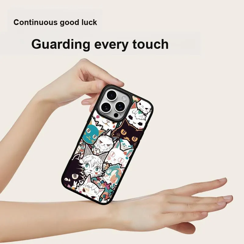 Donglaiye Glass Material Meow Unspoken New Arrival Magnetic Phone Case Compatible With Apple IPhone 14/15/16 Pro/Max-2