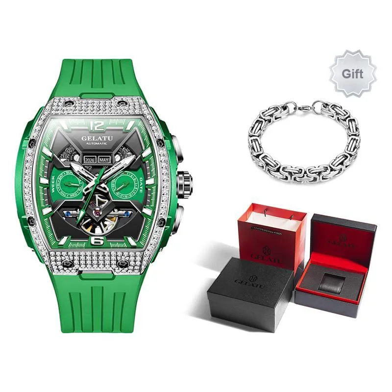 GELATU Mechanical Movement Watch Unisex Black Dial-18
