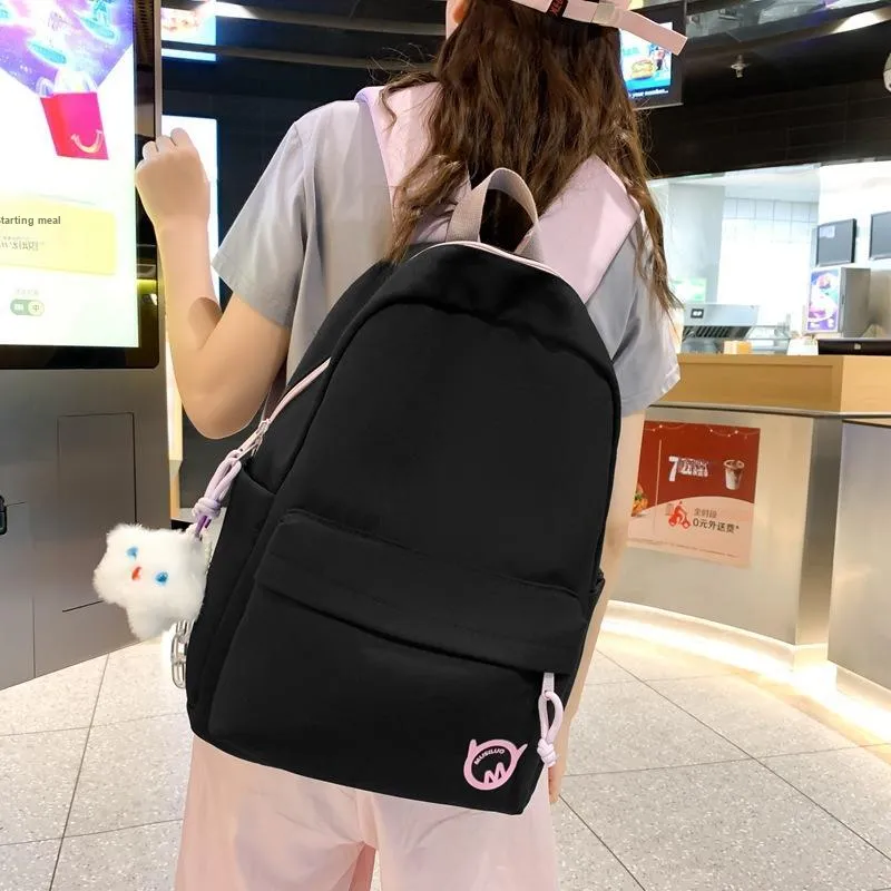 NOMK Nylon Fabric Backpack Regular Unisex Multicolor-16