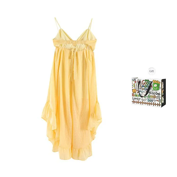 BVODE Slip Dress Women's Yellow-1