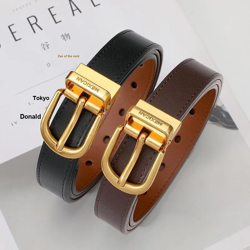 MEXICAN Split Cow Leather Belts Women's 2.4cm-1