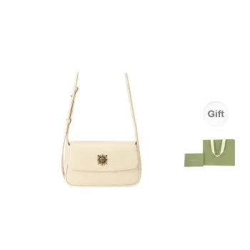 VANESSA HOGAN Cow Leather Small Square Bag Shoulder Bag Crossbody Bag Regular Women's Dark Brown/Pink/Ecru
