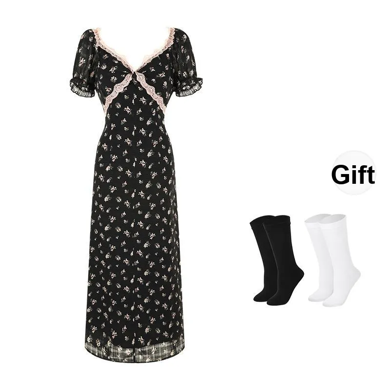 BSEVENI Short Sleeved Dress Women's Black