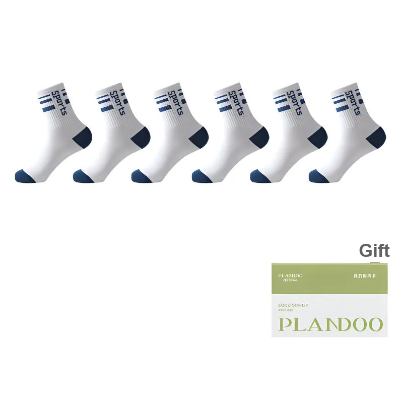 PLANDOO Mid Calf Socks Men's Shopping Bag 6 Pack-36