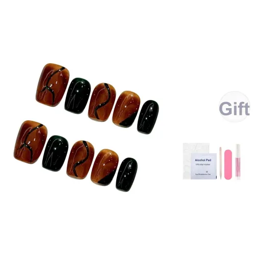 Fanze Стиль Майярд Модный Осветляющий False Nail Короткий LADDER Коричневый Jump Цвет Стиль Instagram 15 мм