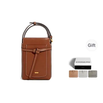 Cthulhu Cow Leather Handbag Shoulder Bag Small Size Women's Brown