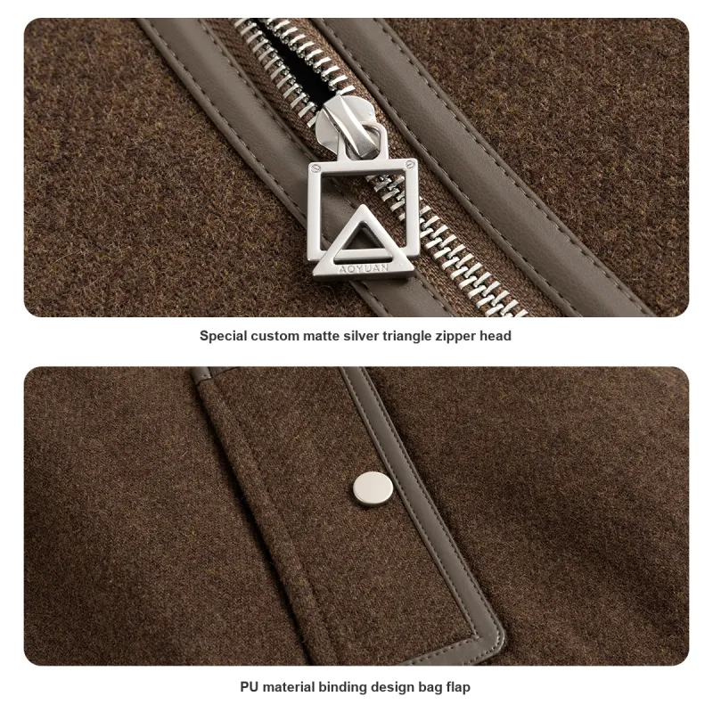 A.B.X Lining Cotton Woolen Jacket Woolen Coat Men's-12