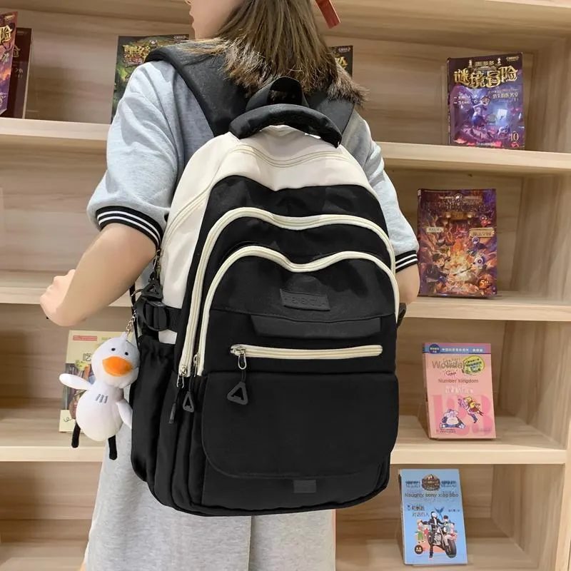 Travel Nylon Backpack Unisex Black/Blue/Purple/Green-1