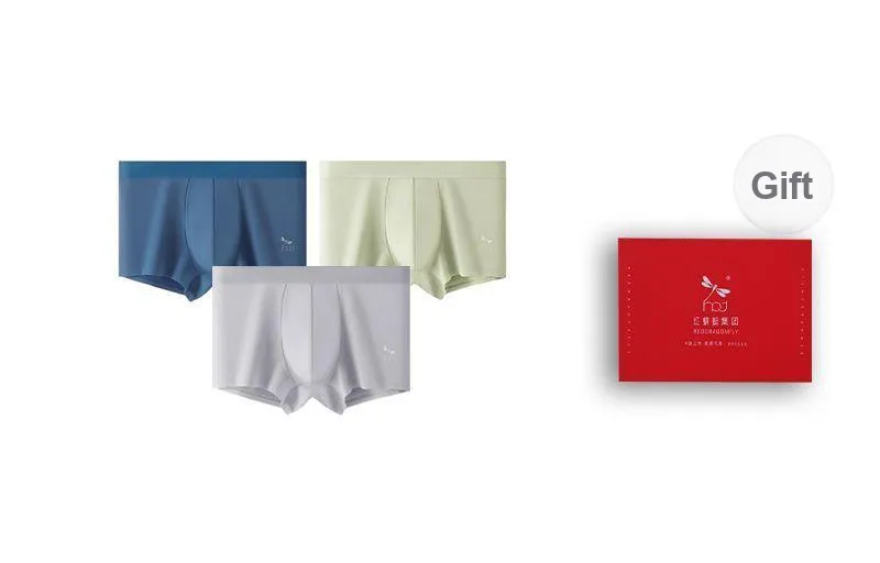 RED DRAGONFLY Cotton Panties Men's 3 Pack Gift Box Set-11