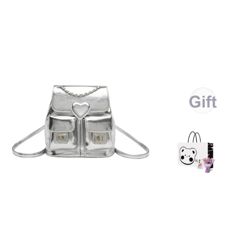NX DOUGHNUT PU Backpack Women's Silver-5