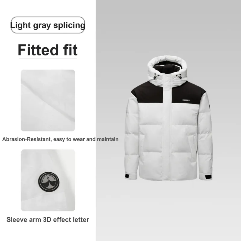 HLA Down Jackets Unisex Light Gray Splicing 3L-2