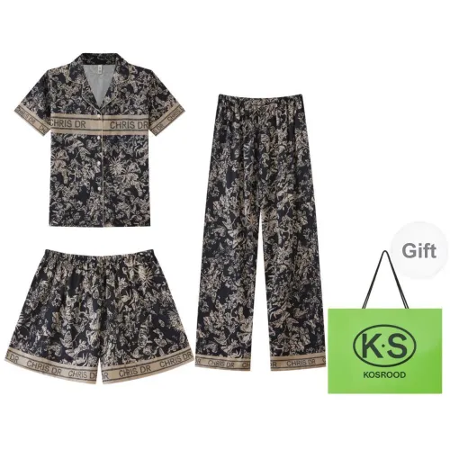 Kosrood Pajama Set Women's Three-Piece Set Tiffany Green Lin