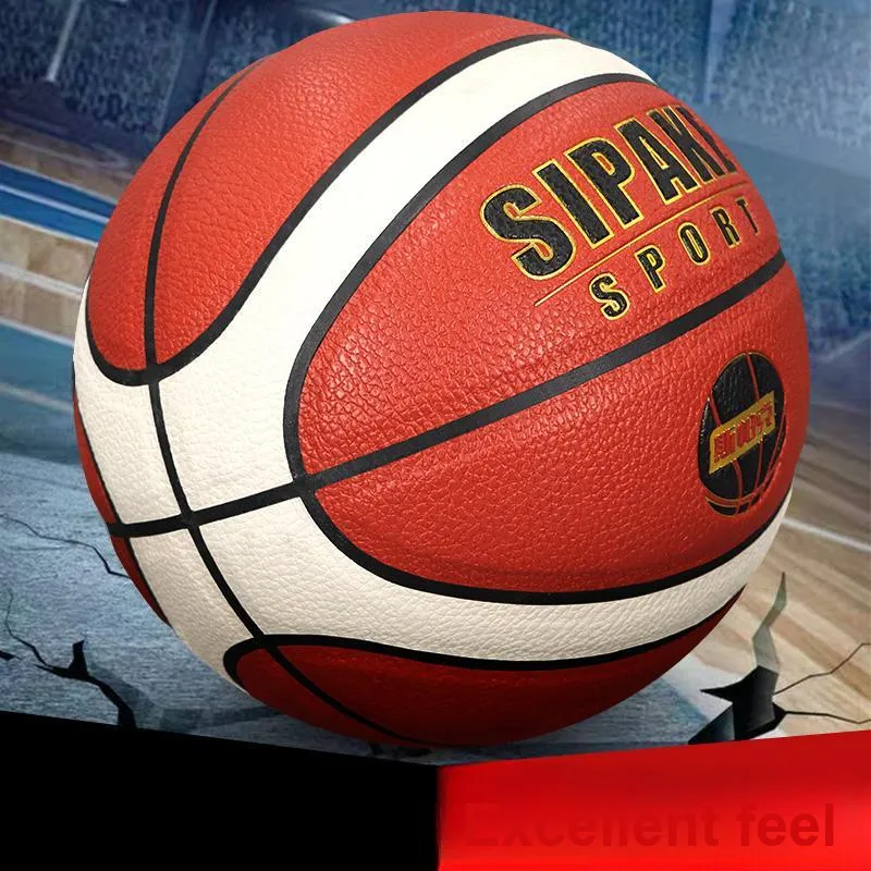 SIPAKESPORT PU Basketball Brown White Multicolor Size 7 Match Unisex-8