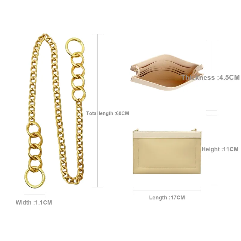 Metal Bag Accessory Women's Gilded Color-1