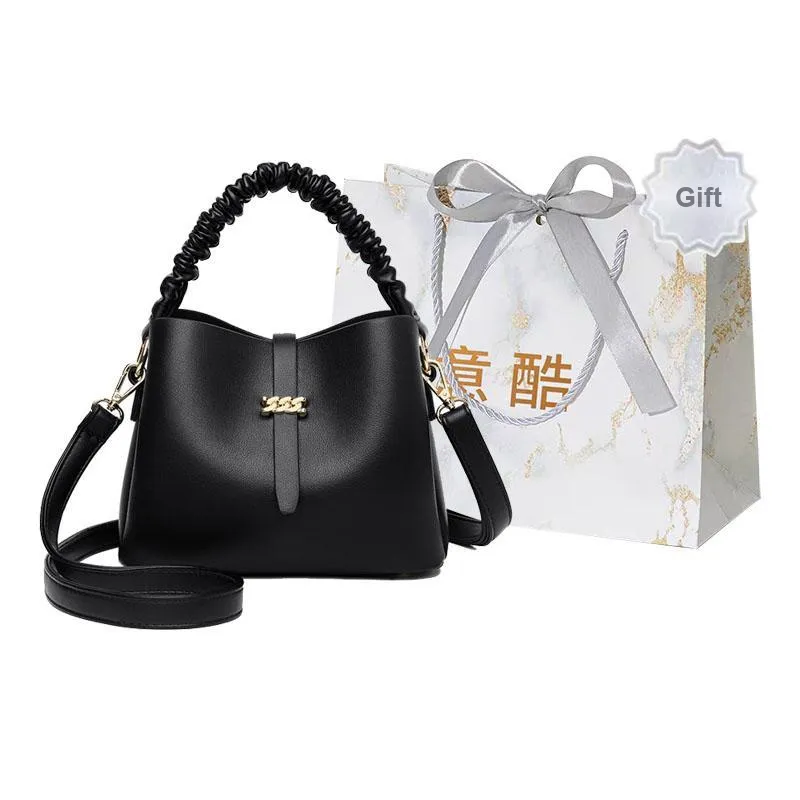 Cool Pu Shoulder Bag Regular Women's Black/Ecru/Yellow/Burgundy-10