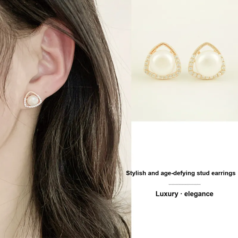 Taste The Color Freshwater Pearl Stud Earrings Women's-1
