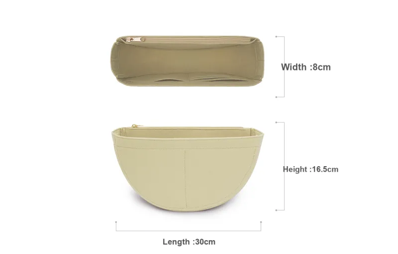 GUYI Felt Bag Insert Unisex Beige-2