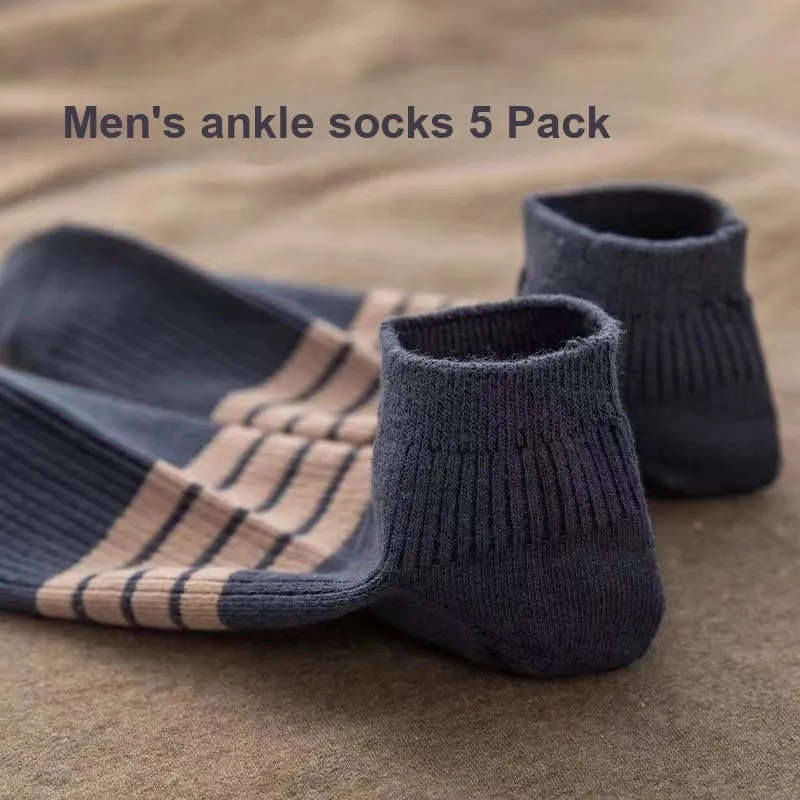 Beerus Ankle Socks Men's 5 Pack Vintage Four Stripe-1