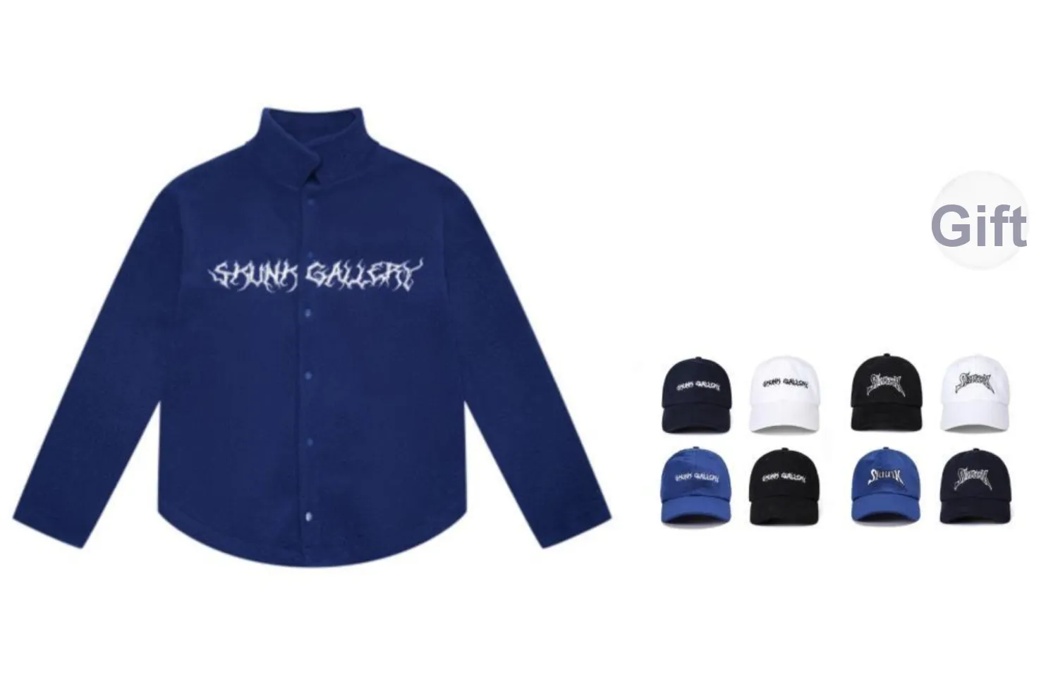 SKUNK GALLERY Velvet feel Coat Unisex Navy Blue