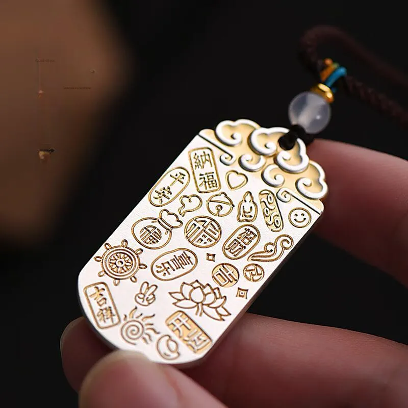 NSAOT 999 Fine Silver Foot Silver Pendants Unisex-3