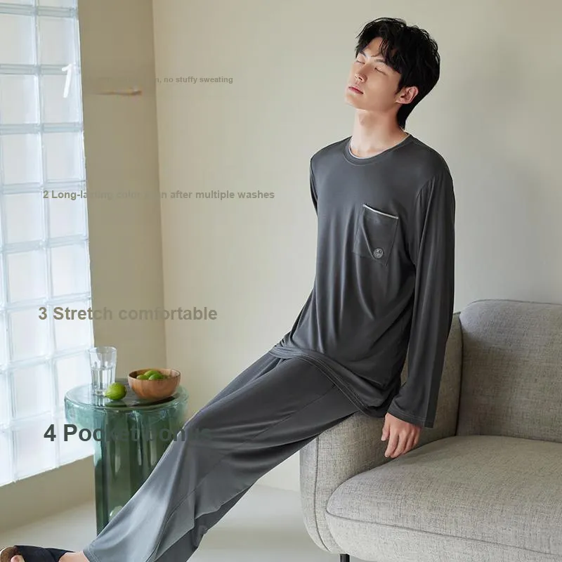 Xuan Liang Pajama Set Men's Night Sky Gray-2