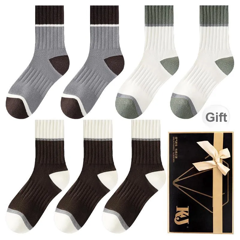 KJ Mid Calf Socks Men's Gift Box Combination Mixed Color-51