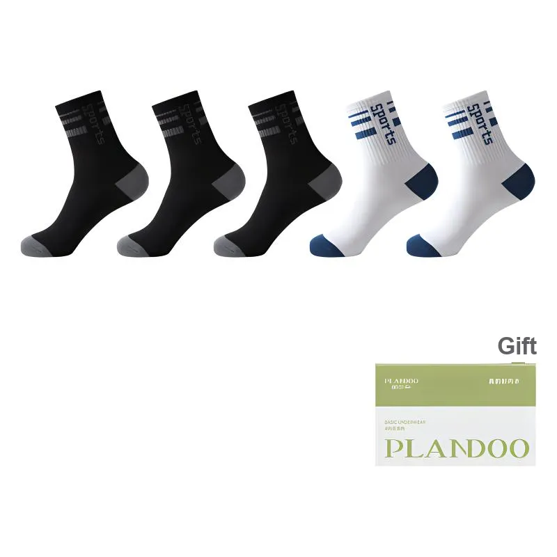 PLANDOO Mid Calf Socks Men's Shopping Bag 5 Pack-36