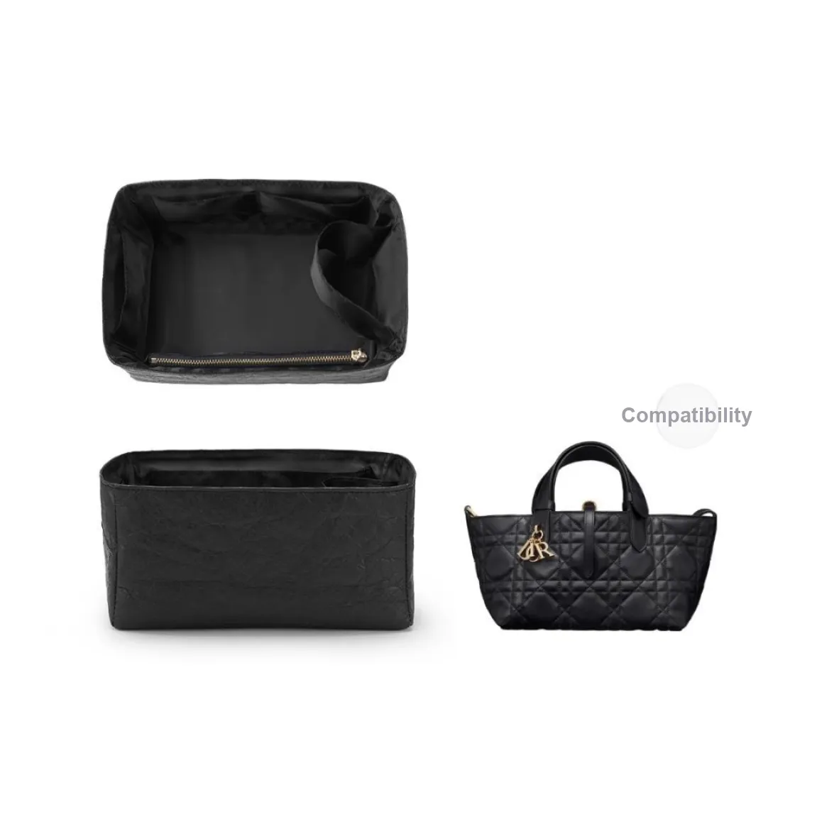 GUYI Microfiber Bag Insert Women's Black